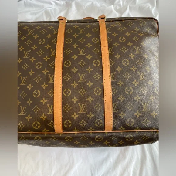 🎊 Authentic Vintage Louis Vuitton Luggage Brown Monogram Garmet Large Canvas - Picture 4 of 15